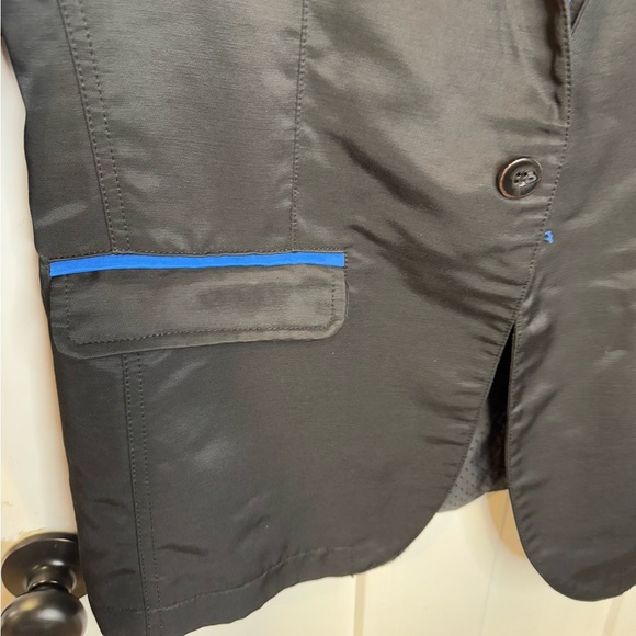 Barabas Jacket Men’s Suit Coat Blazer Size XL Black w Blue - Picture 4 of 13